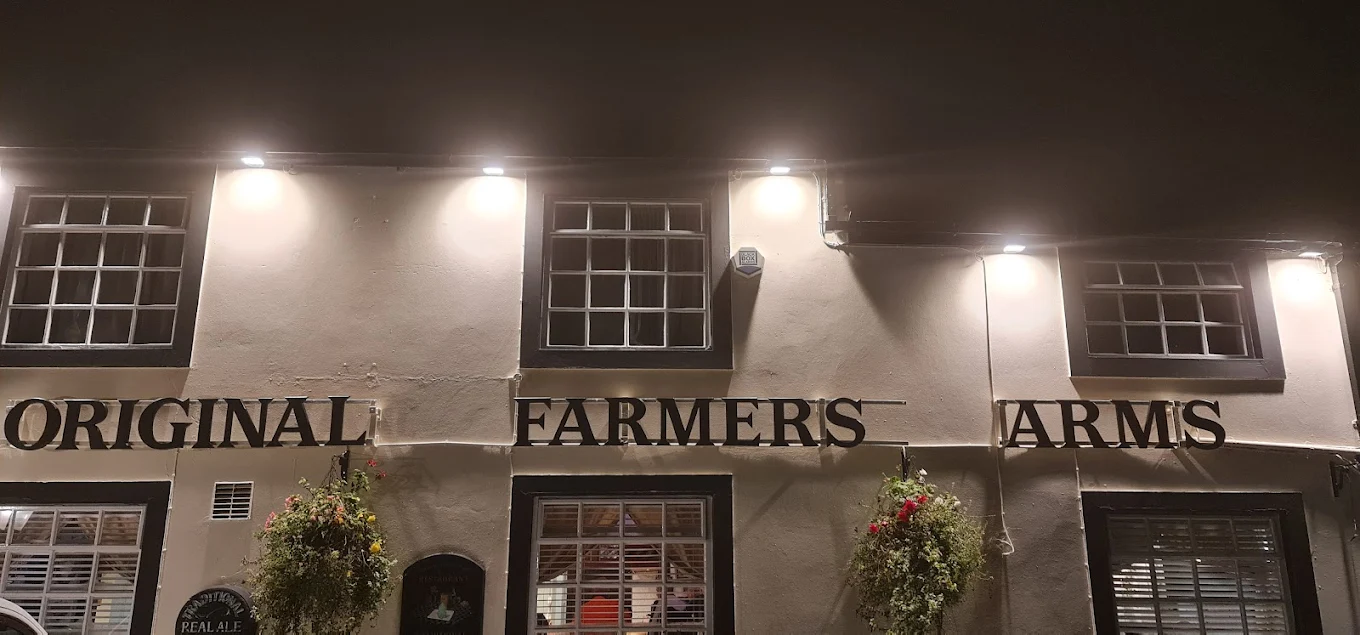 Traditional pub bar area with vintage memorabilia